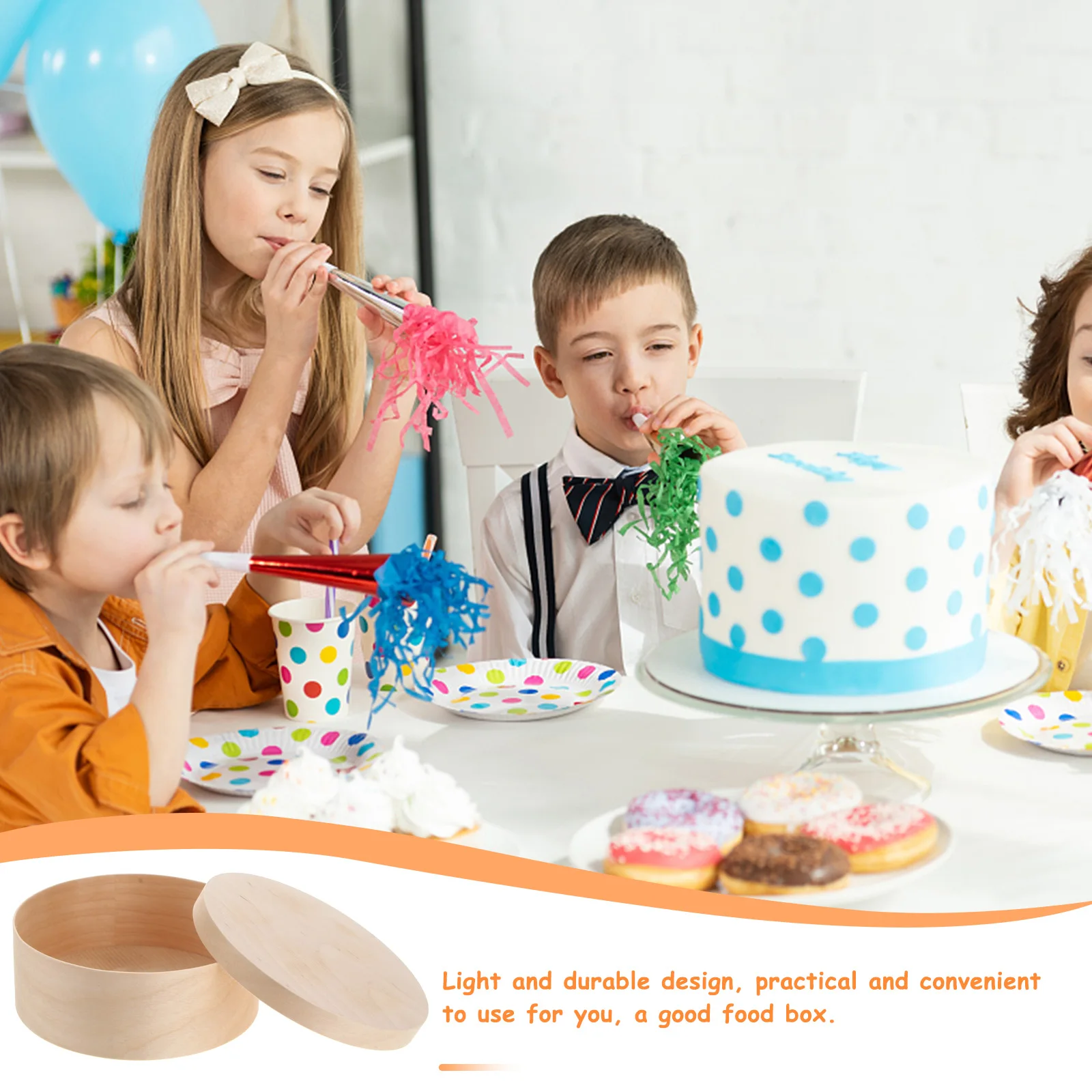 

1pc Cheese Cake Wooden Box Natural Food Packing Box Durable Storage Case For Baking Dessert Sandwich Home Bakery Use