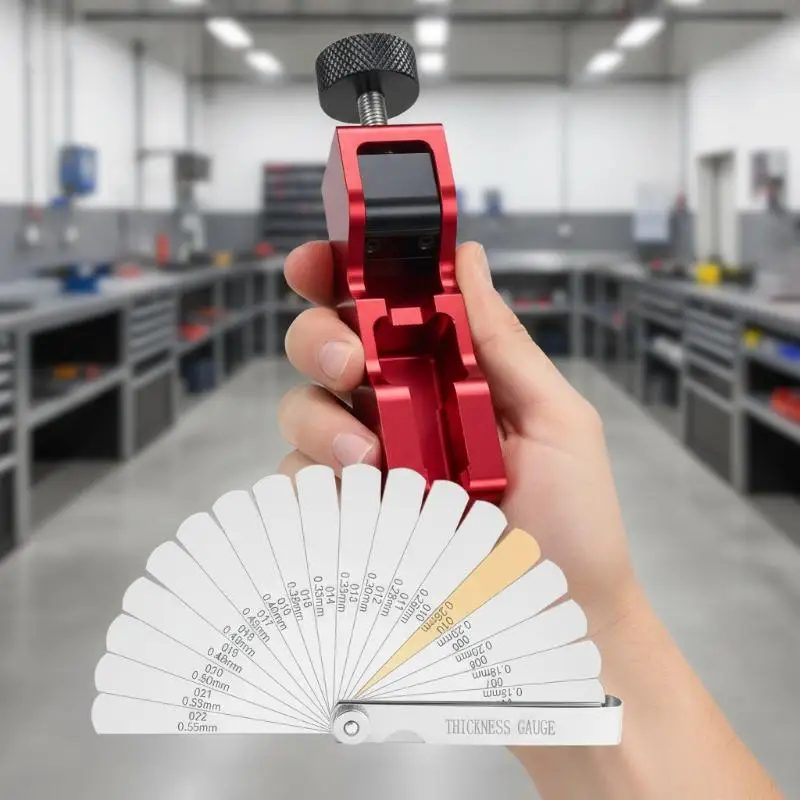 

Complete Spark Plug Gap Tool and 32 Blade Feeler Gauge for Professional Thread Configuration and Service