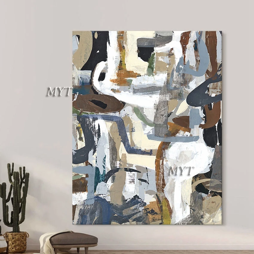 

Linen Canvas Art Paintings Large Size Abstract Style Picture, Decorative Items For Cafe,Frameless Idea Design Drawing Wall Mural