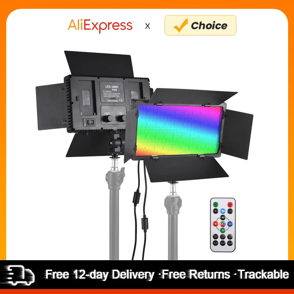 Bi-color RGB Photography Light 36W LED Light Panel 352pcs LED Beads 3200K-5600K Dimmable DC/NP Series with Remote Controller