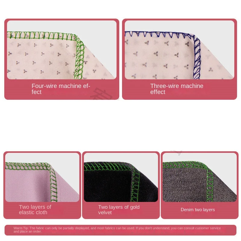 Small Desktop Four Thread Overlock Sewing Machine Upgraded Version Household Overlocker Portable Fabric Edge Overlocking Sewing