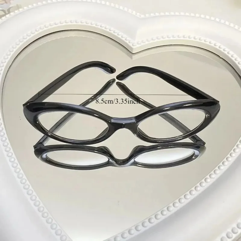 액세서리 6.5cm 타원형 선글라스 Labubu MSD SD 플러시 인형 선글라스 용 패션 투명 플라스틱 안경