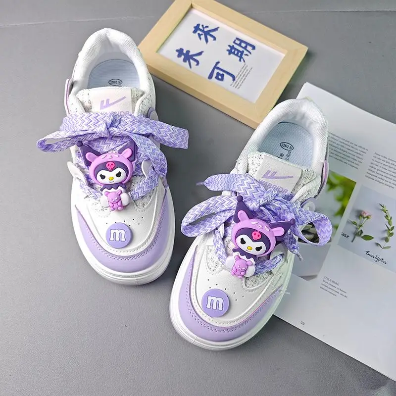 Sanrios Anime Kuromi Board Shoes Sneaker Cinnamoroll Kawaii Cartoon Rubber Run Shoes Summer Cute Antiskid Casual Shoes Girl Gift