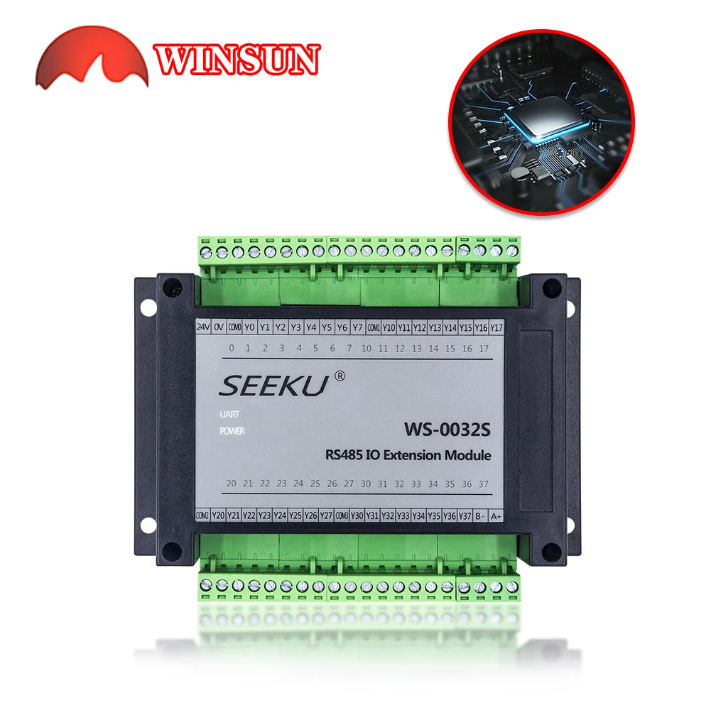 WS-0032S 32 point Relay/Transistor output RS485 Modbus-RTU Non isolated plc expansion board amplifier