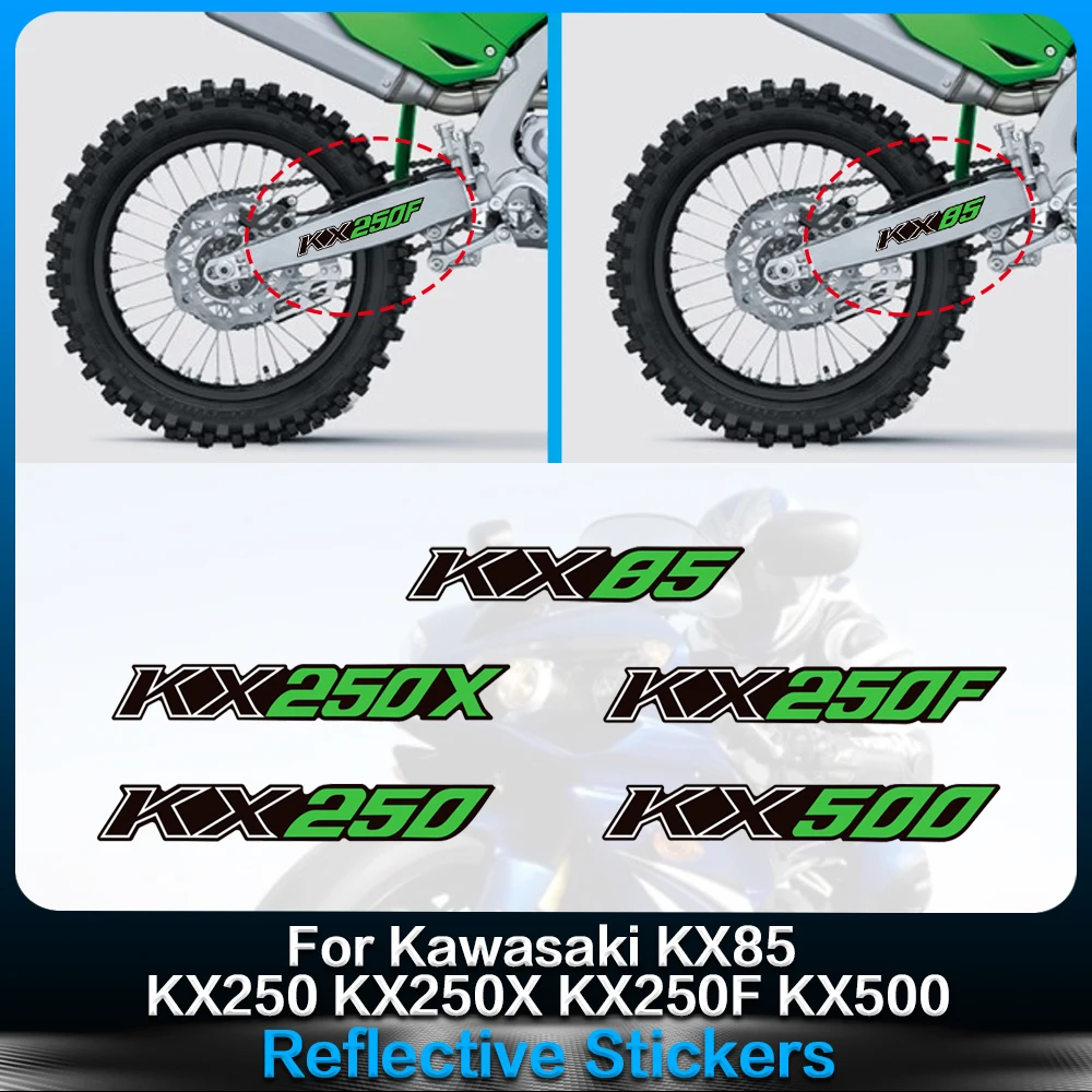 Motocross Sticker For KAWASAKI KX250 KX250X KX250F KX85 KX500 Rear Arm Decals Chain Decoration Reflective Decals