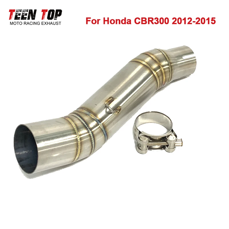 Tubo de Escape lateral para motocicleta Honda CBR300, tubo de conexión medio 12-15, tubo de conexión Central para Moto, silenciador deportivo sin cordones de 51mm
