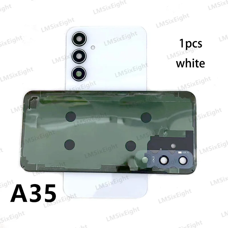 A35 For Samsung Galaxy A35 5G A356 Phone Housing Glass Cover Battery Case Back Cover Rear Door Lid Panel Camera Lens Sticker