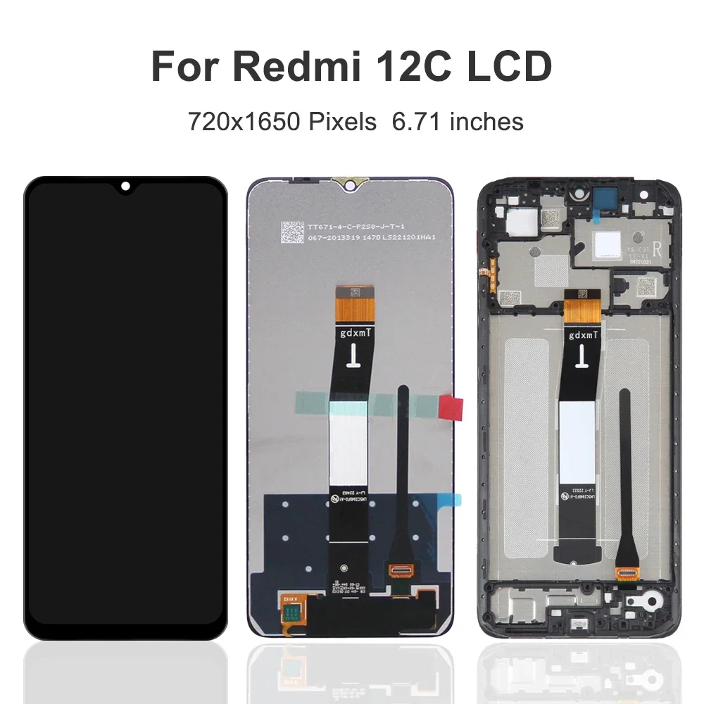 Ensemble écran tactile LCD de remplacement, pour Xiaomi Redmi 12C 6.71 pouces, 22120RN86G 22120RN86I 22126RNratios Y