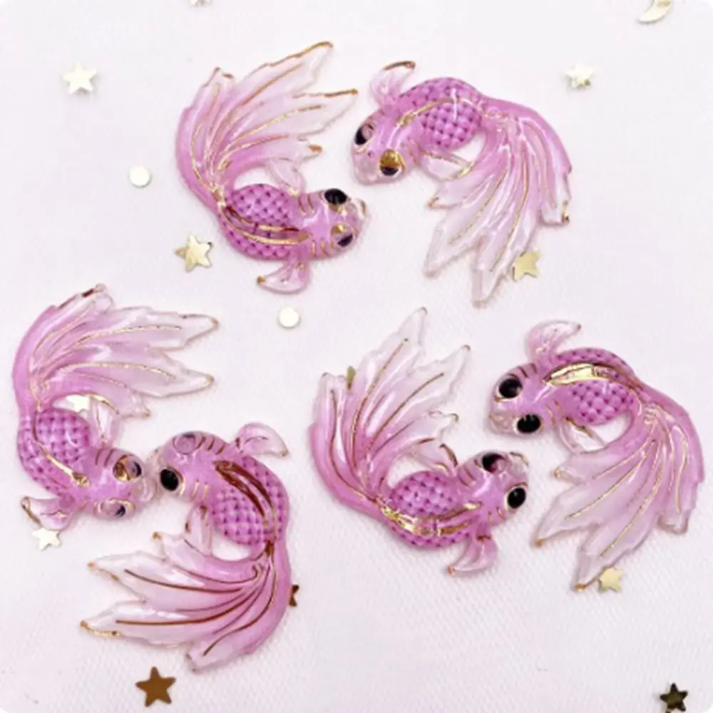 8Pcs/set Mermaid Tail Accessories DIY Goldfish Miniatures Handmade Mini Goldfish Micro-landscape Colorful Resin Micro-landscape