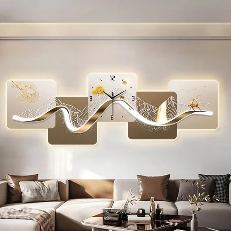 Luminous Xenomorph Wall Clocks Digital Living Room Art Mural Luxury Modern Wall Watch Peacock Reloj De Pared Home Decoration