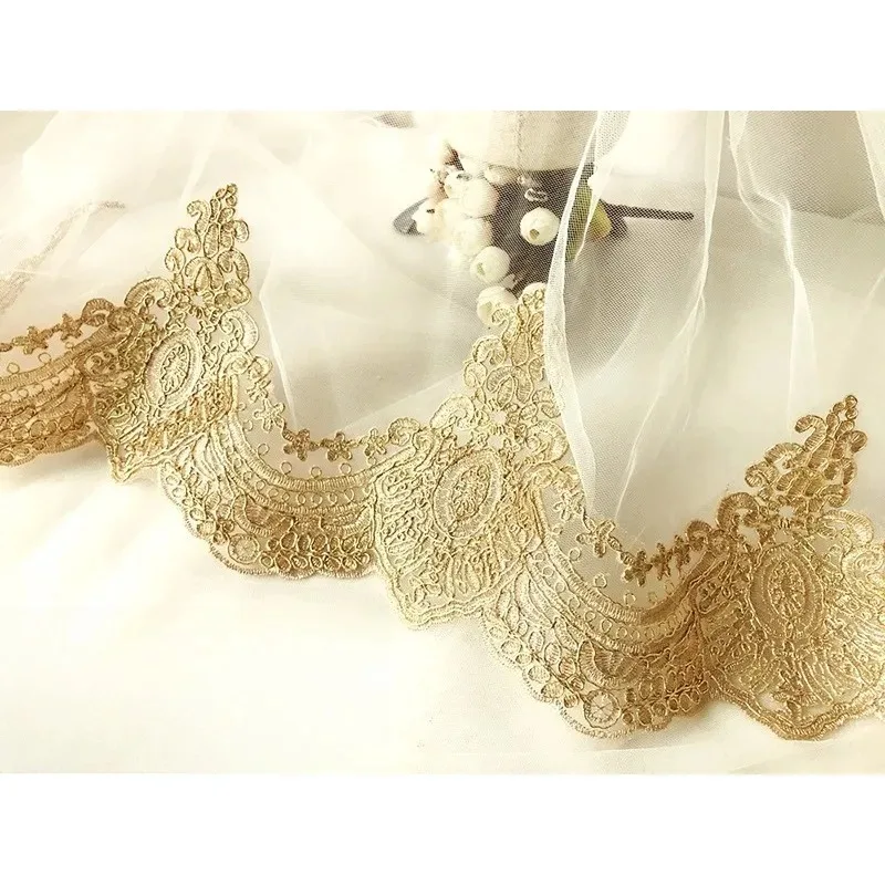 

3Yards European Style Elegant Embroidery Car Bone Mesh Lace Decal Skirt Decoration Wedding Dress Clothing Decoration Accessories