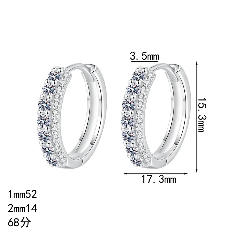 

ZFSILVER модные модные классические s925 серебряные муассанитовые простые круглые серьги для подвесок женские аксессуары ювелирные изделия подарки AZ1331-E