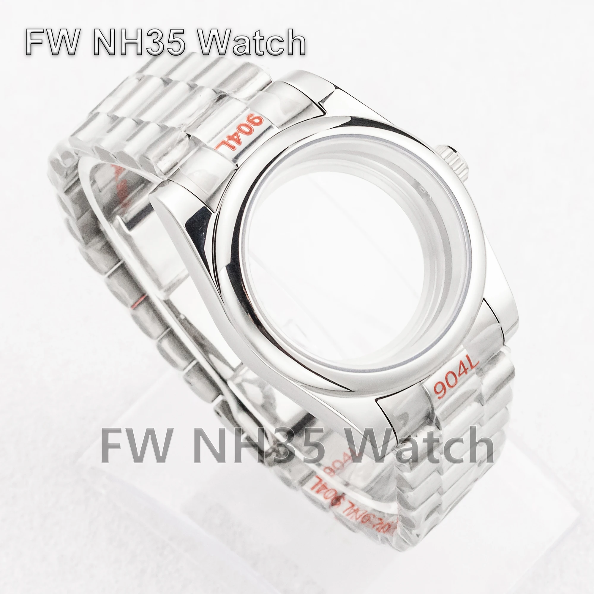 NH35 Case President Watch Strap Sapphire Crystal 10ATM Waterproof 36/39mm Watch Case for Datejust Mod Parts fit NH35/36 Movement