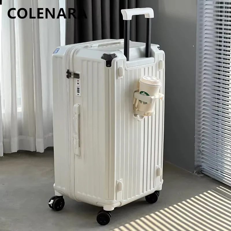 Maleta de cabina COLENARA, cubierta de carrito de gran capacidad ABS + caja de embarque para PC, bolsa de viaje con ruedas para mujer con equipaje rodante