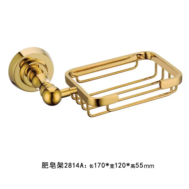 Premium Solid Copper Gold finish Toilet paper holder Towel Rack Coat hook Toothbrush cup holder soap dish towel bar Toilet brush - view 6