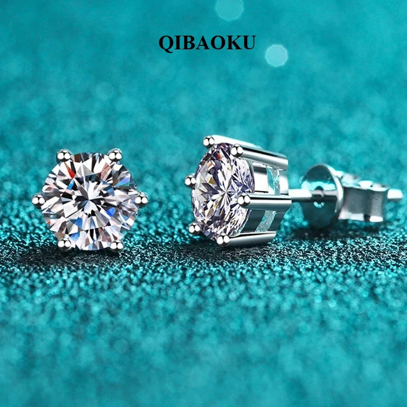 NASIAMoissanite Earrings Screw Stud Sterling Silver D VVS1 Lab Diamond GRA Classic 6 Claws Earring Studs for Women Gift 2026