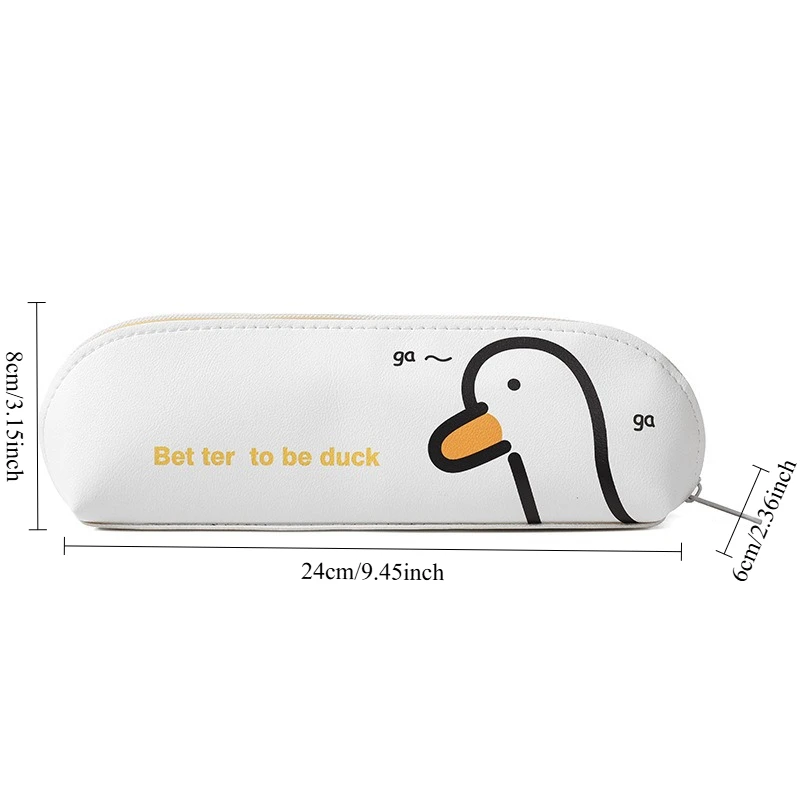 Cute Duck Face Pencil Case Creative Cartoon Animal Pen Box Bags School Supplies Zipper Pencil Box