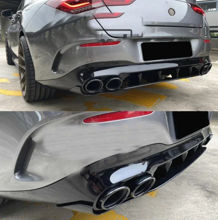 Rear Bumper Splitter Lip Body Kit Diffuser for Mercedes Benz W118 C118 CLA35 CLA45 AMG Line 2019 2020-2024 Auto Accessories