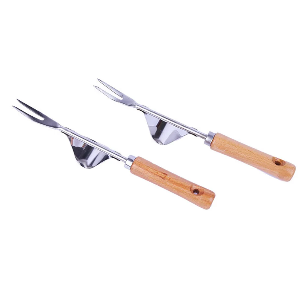 

Silver Stainless Steel Long Fork Dandelion Weeder Heavy Duty Lawn Garden Hand Tool Remover Yard Patio Courtyard