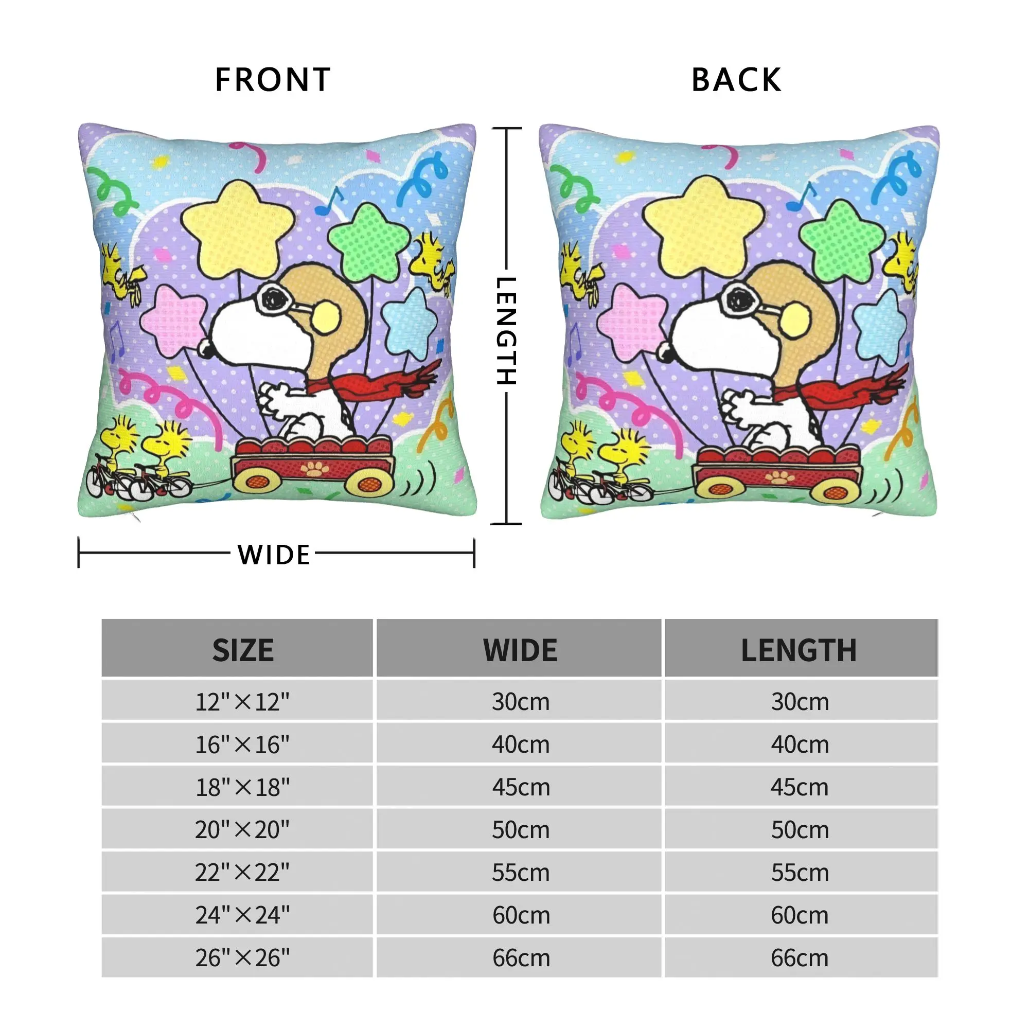 Happy Easter Eggs Snoopys Square Pillow Cases  Cushion Covers Customized Zippered Decorative Pillowcase for Car 40*40cm - view 3