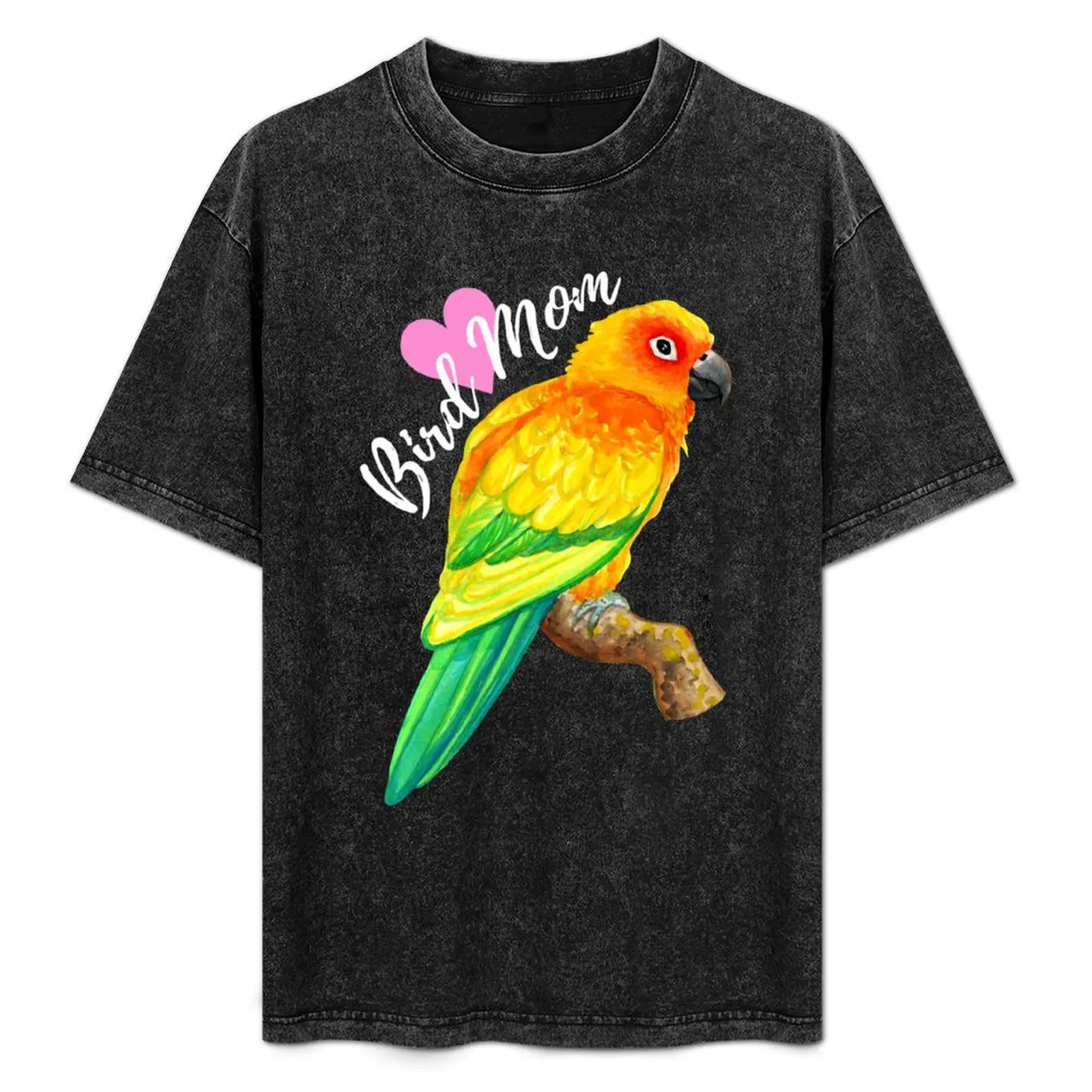 Parrot Bird Mom - Sun Conure Watercolor T-Shirt cheap stuff man clothes gifts for boyfriend Men's t-shirt