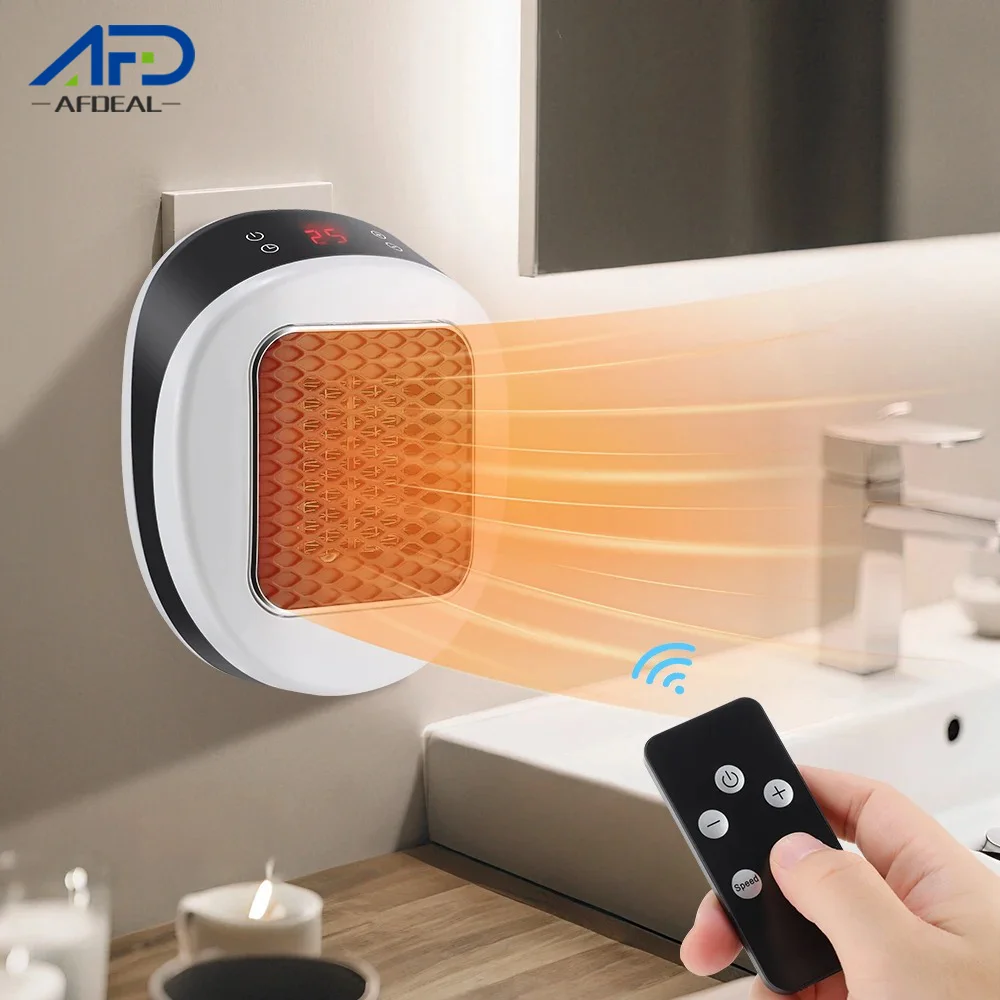 

Электрический обогреватель, настенный обогреватель с дистанционной розеткой, светодиодный дисплей, быстрый нагрев, вентилятор теплого воздуха для домашнего офиса, комнаты