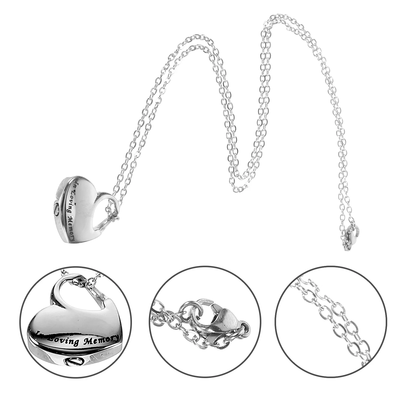 

Urn Pet Memorial Necklace Stainless Steel Heart Pendant Openable Ashes Keepsake Cremation Pendant Necklace for Loved Ones Pets