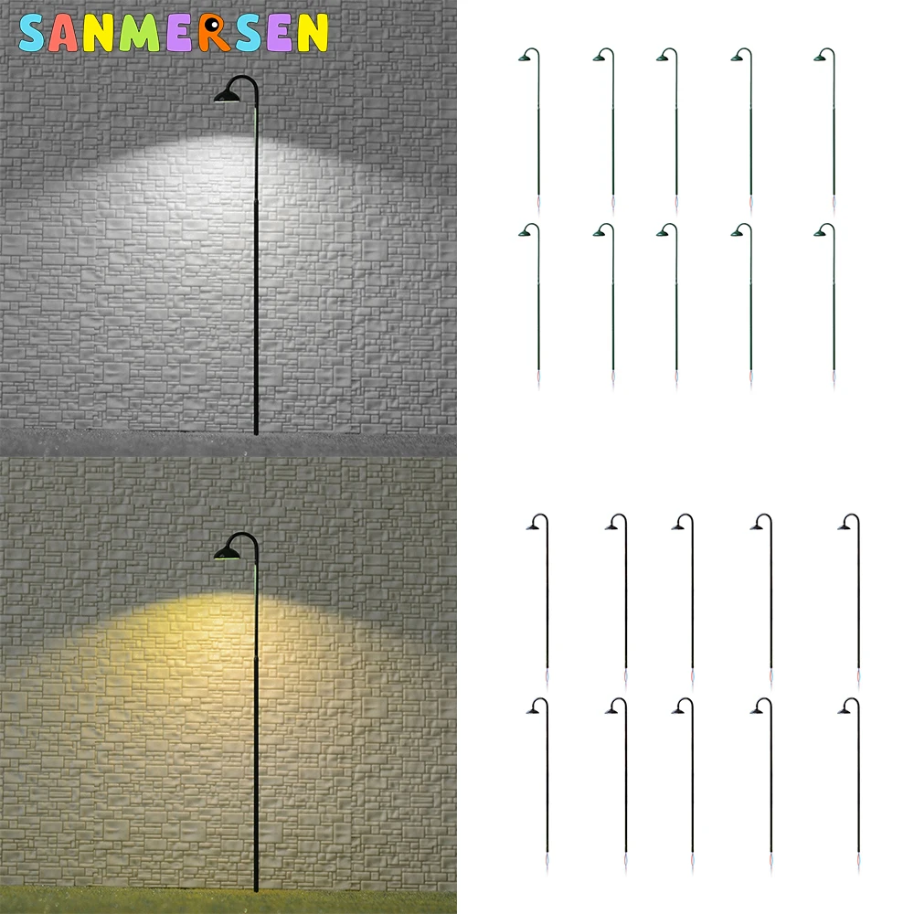 

10pcs/Bag 15cm Height LED Street Light Model Train Path Lamp Post For Model Railway Train Station Layout