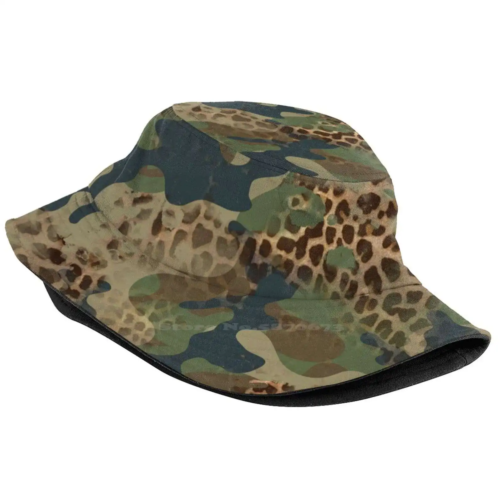 Camo And Leopard Design Print Bucket Hats Sun Cap Camo Backback Leopard Backpack Camo Leopard Designs