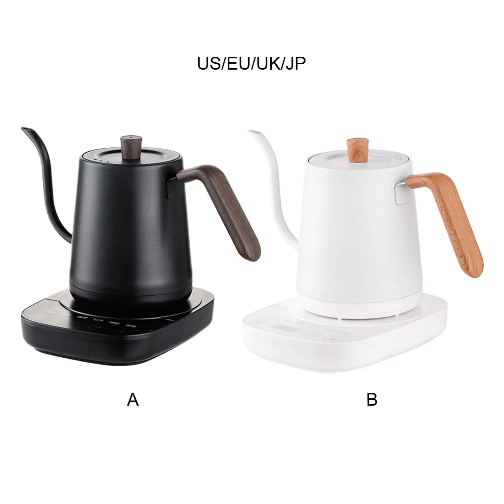 Black Electric Kettle With Temperature Control For Cafe Prevent Dry Burning Electric Gooseneck