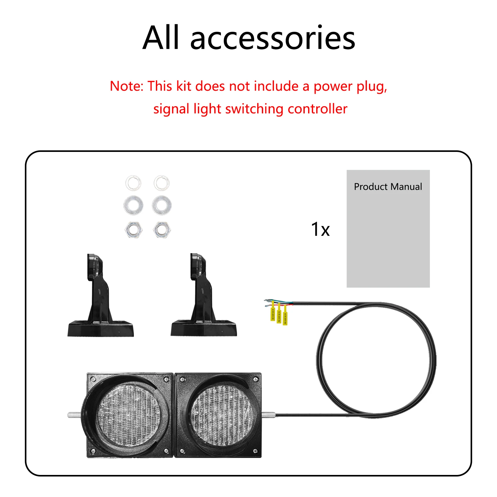 Светофор управления движением, сигнальные палочки, красный, зеленый, светодиодный предупреждающий светильник безопасности, 100 мм, сигнал безопасности, ПК, IP65, водонепроницаемый, для гаража, 220 В