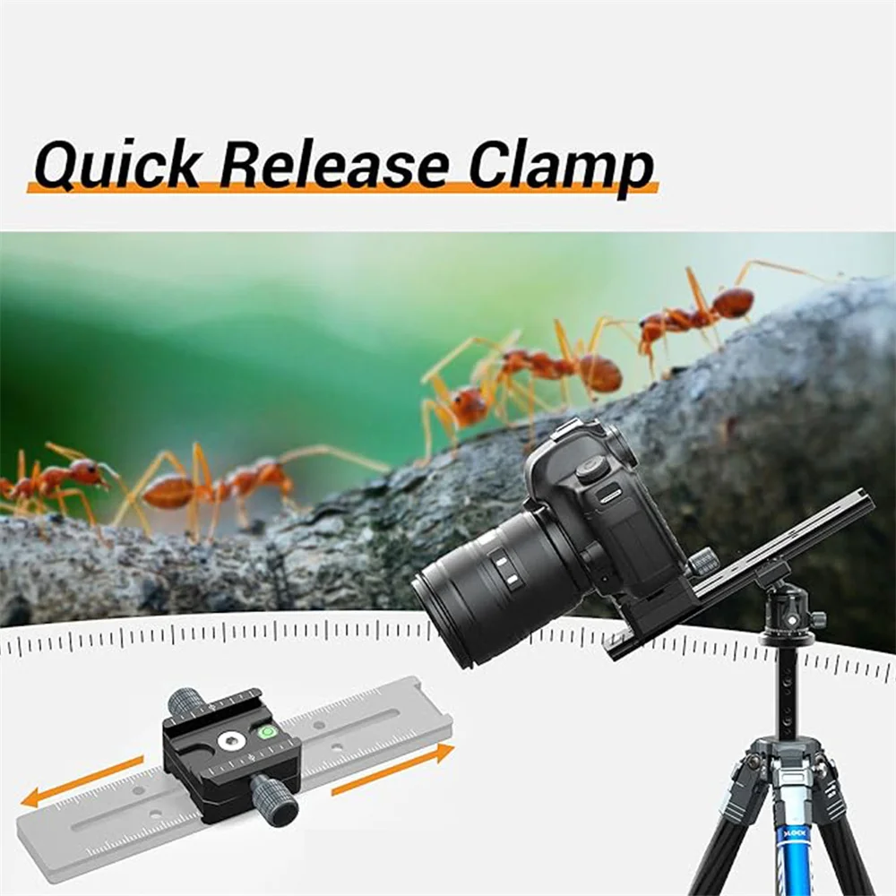 Universal Aluminium Arca Swiss Clamp Quick-Release Two-Way Panoramic Head Clamp for Camera SLR Tripod Base Monitors Lights Mic