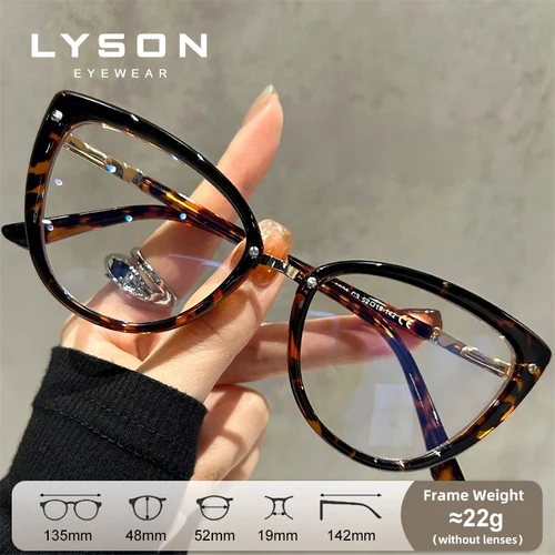 Imagen 2 del producto LYSON Premium ojo de gato gafas de lectura con bloqueo de luz azul gafas de miopía de moda para mujer gafas graduadas progresivas