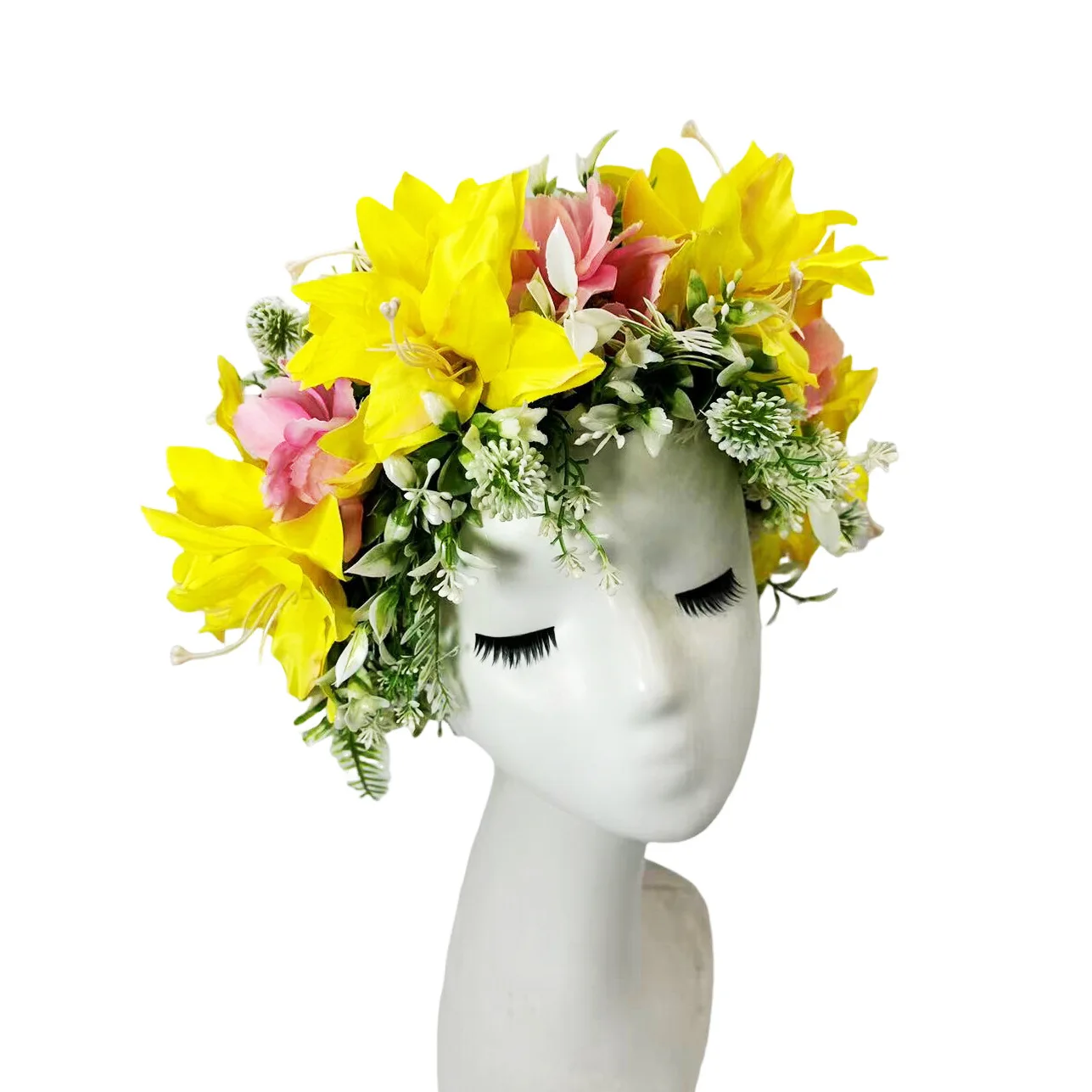 

Искусственные лилии, гавайский венок, свадебный цветочный головной убор, для танцевальных выступлений, для пляжного туризма, цветочный головной убор