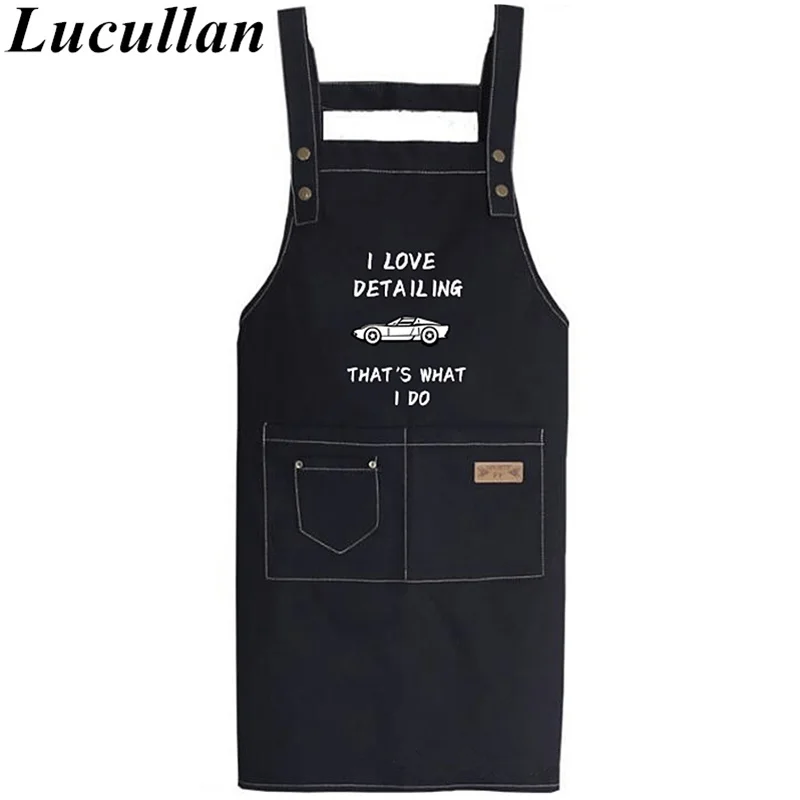 Lucullan Auto Detailing Working Apron Waterproof Anti-oil Work Clothes For Car Wash Care Store Accept Custom Print Logo