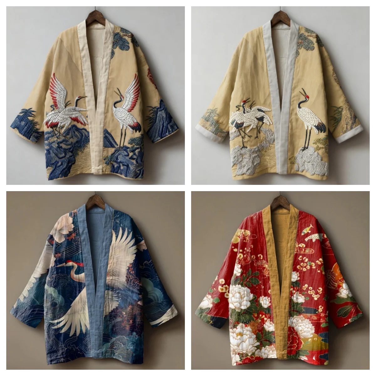 Oversized Men Kimono Cardigan Jacket Vintage Printed Half Sleeve Bathrobe Yukata Haori Loose Casual Women Coat Shirt Outwear