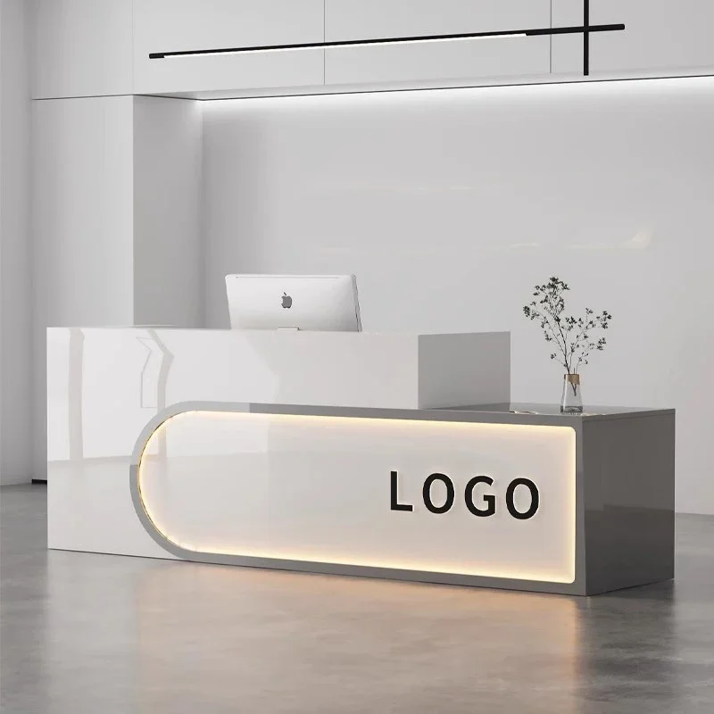 مكتب استقبال فاخر جمال بسيط احترافي عداد استقبال حديث Caja Registradora Para Negocios أثاث تجاري