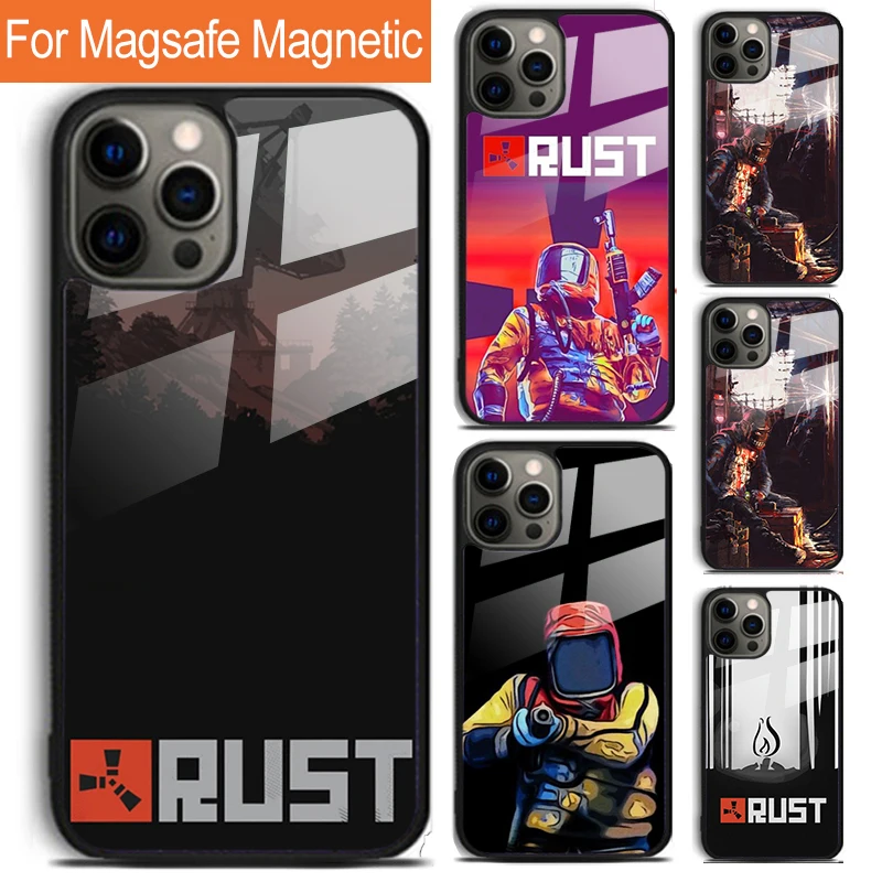 RUST Game Phone Case For iPhone 16 15 14 13 12 11 Pro Max Plus Magsafe Magnetic Wireless Charging Cover