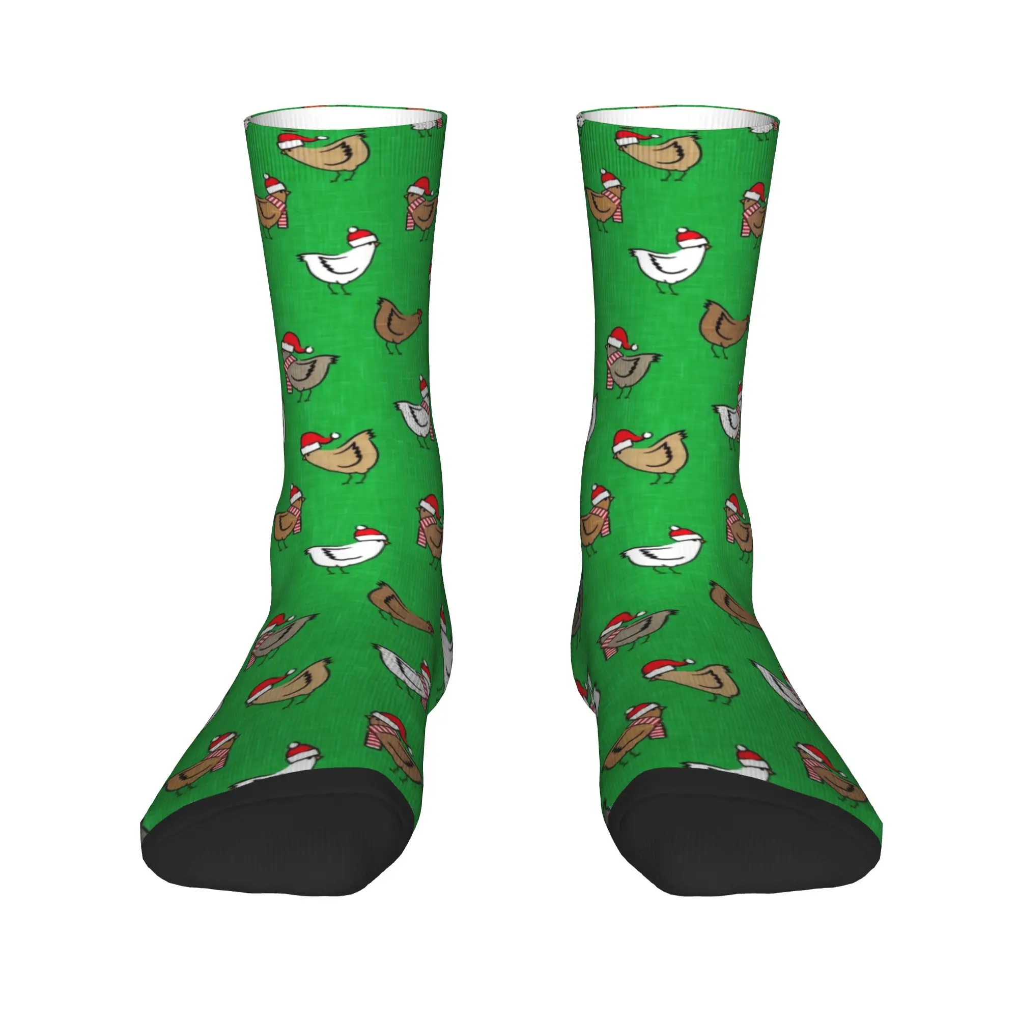 

Модные носки, забавные милые рождественские цыплята, носки для экипажа, мужские чулки с 3D принтом, женские