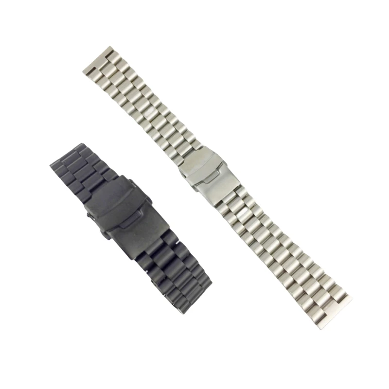 18mm 20mm 22mm 24mm Silver Black Brushed Stainless Steel President Universal Staight End Watch Band Strap Bracelet