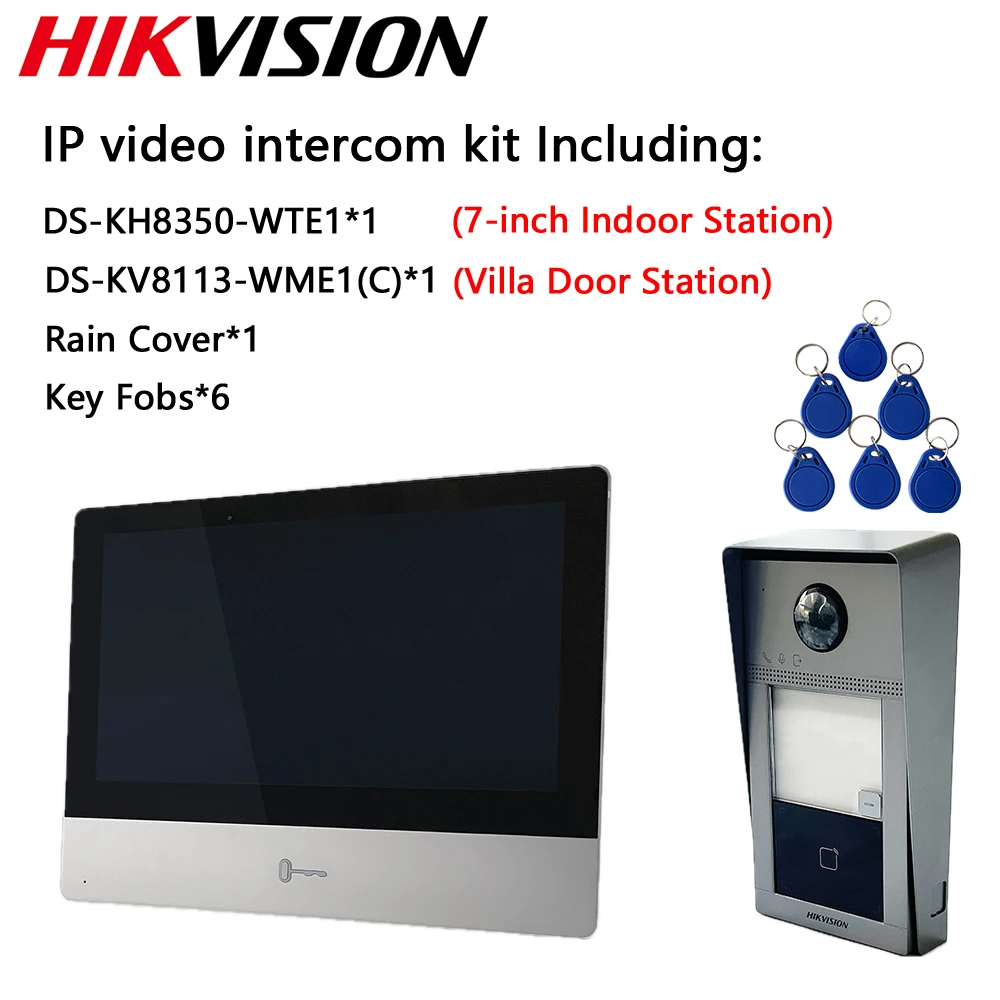 Hikvision 7-inch IP-video-intercomkit DS-KH6320-WTE1 DS-KH6350-WTE1 DS-KH8350-WTE1 DS-KH9310-WTE1(B) DS-KV8113-WPE1(C) Station