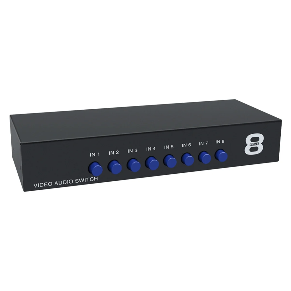 N84R 8 Ports AV RCA Audio Video Switch 8in One Out AV Signal RCA Composite Switcher Selector Box for STB TV DVD Player HDTV