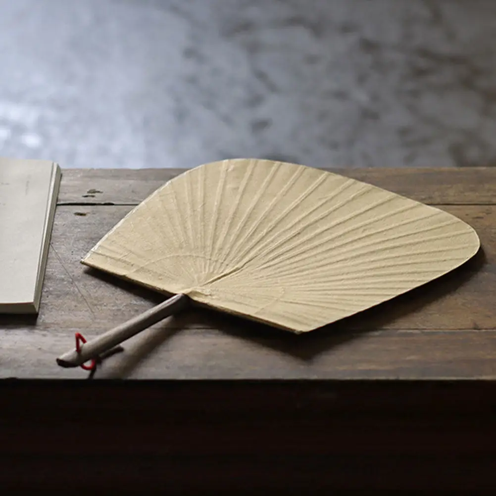 1Pcs Creative Japanese Fan Bamboo Frame Paper Surface DIY Drawing Fan for Home Decor Retro Art Wall Ornament
