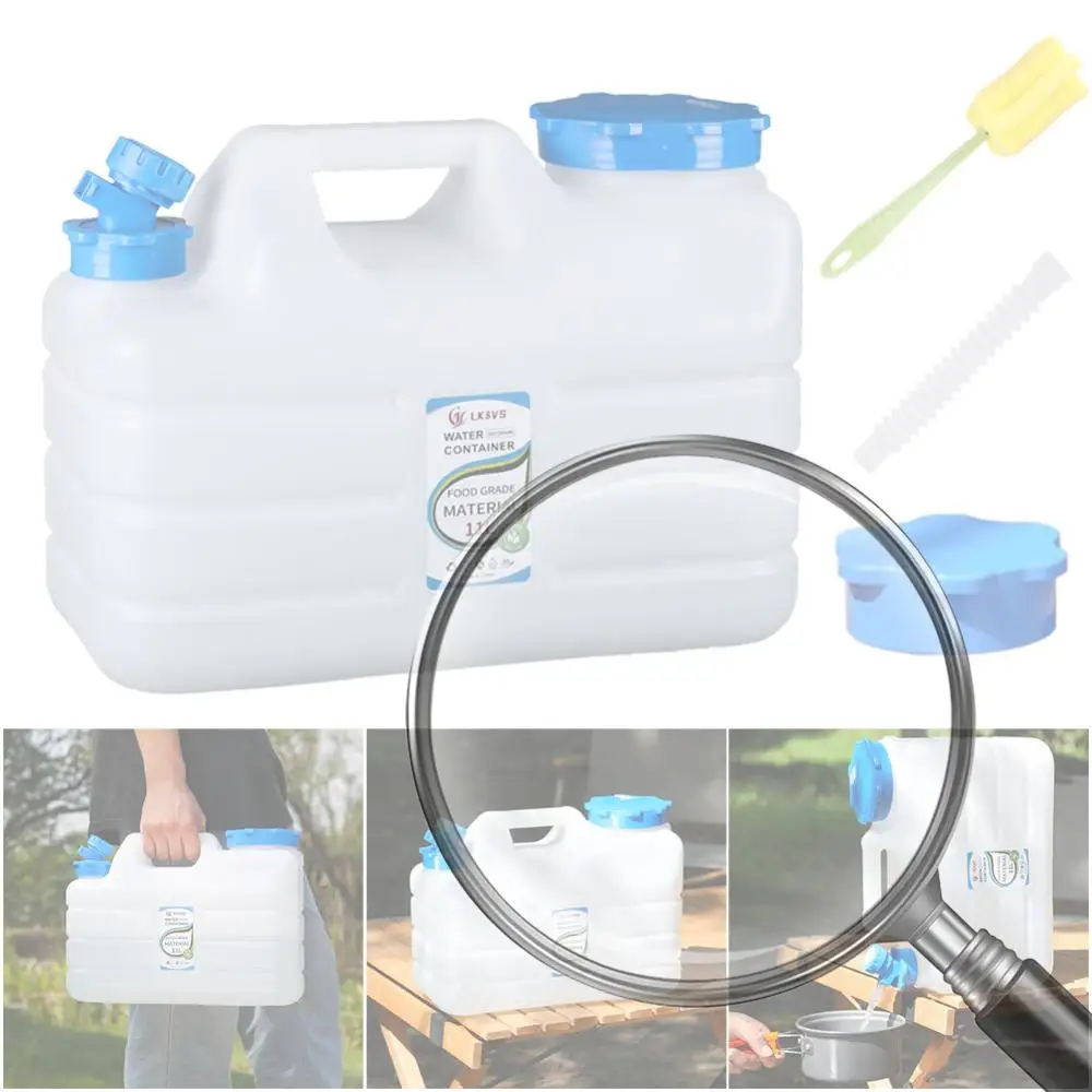 

Кемпинговый контейнер для воды на 11 л, портативное ведро для воды с краном, без протечек, диспенсер для воды для кемпинга, приготовления пищи, пикника