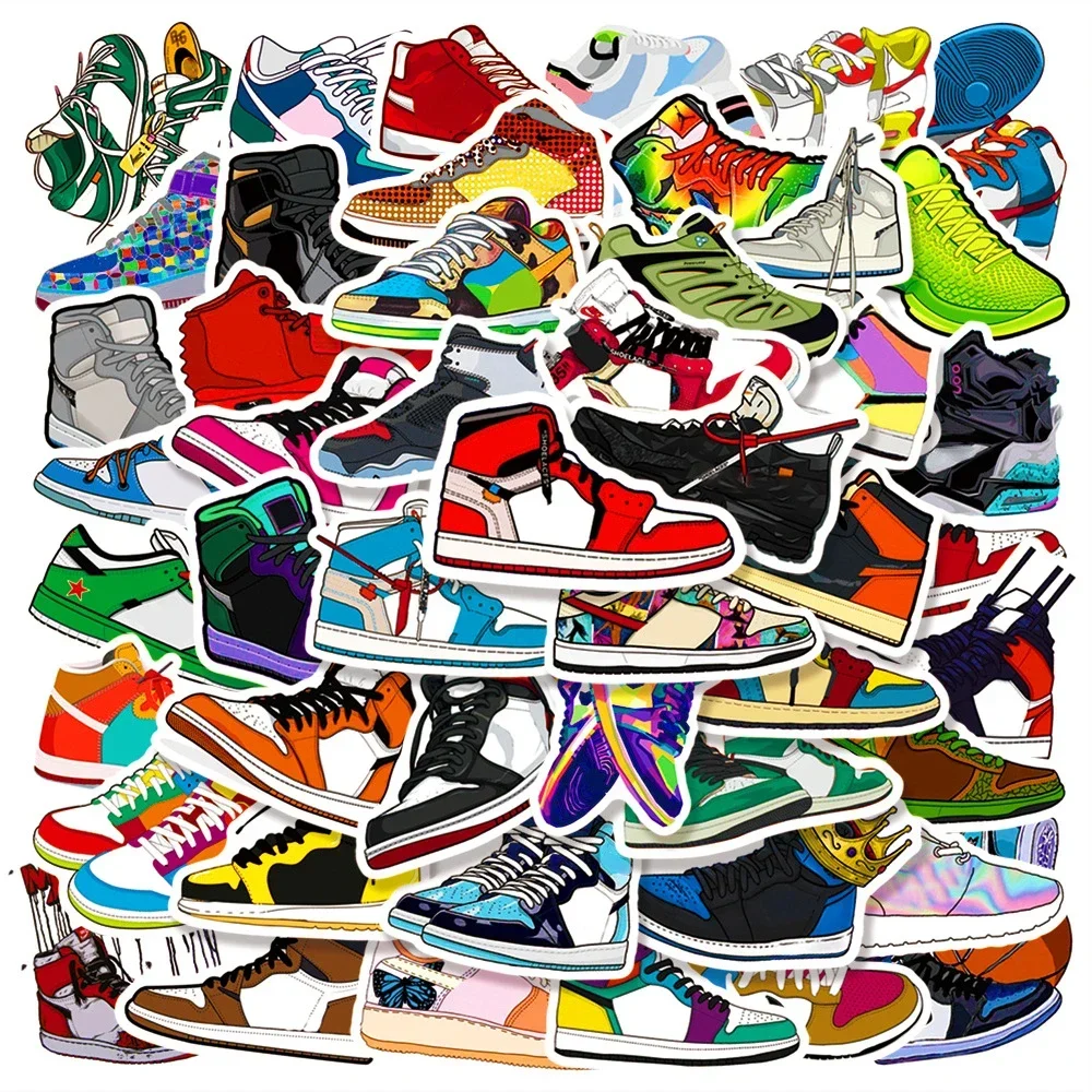 10/25/50 Trendy Basketball Sneaker Shoes Stickers Aesthetics Skateboard Bottle Luggage Scrapbook Phone Sticker for Kids