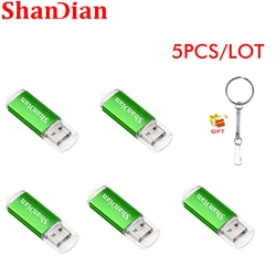 5PCS/LOT New Portable USB Flash Drives 128GB 4GB Pen Drive 64GB Memory Stick Pendrive Free Custom Logo Gifts Key Chain Oval Red