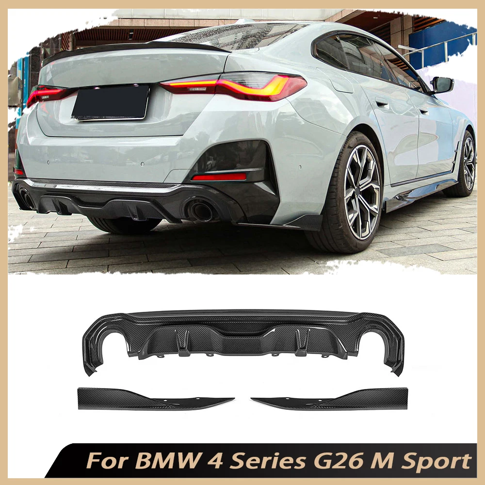 

Dry Carbon Fiber Rear Diffuser Bumper Splitters Spoiler Side Aprons for BMW 4 Series G26 M Sport 2020+ FRP Bumper Diffuser Guard