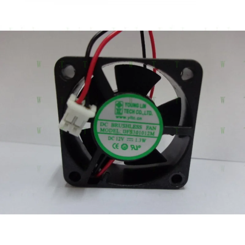 H 1 PCS Yonglin Fan DFS301012M  30*30*10mm DC 12V 1.3W 2 pin