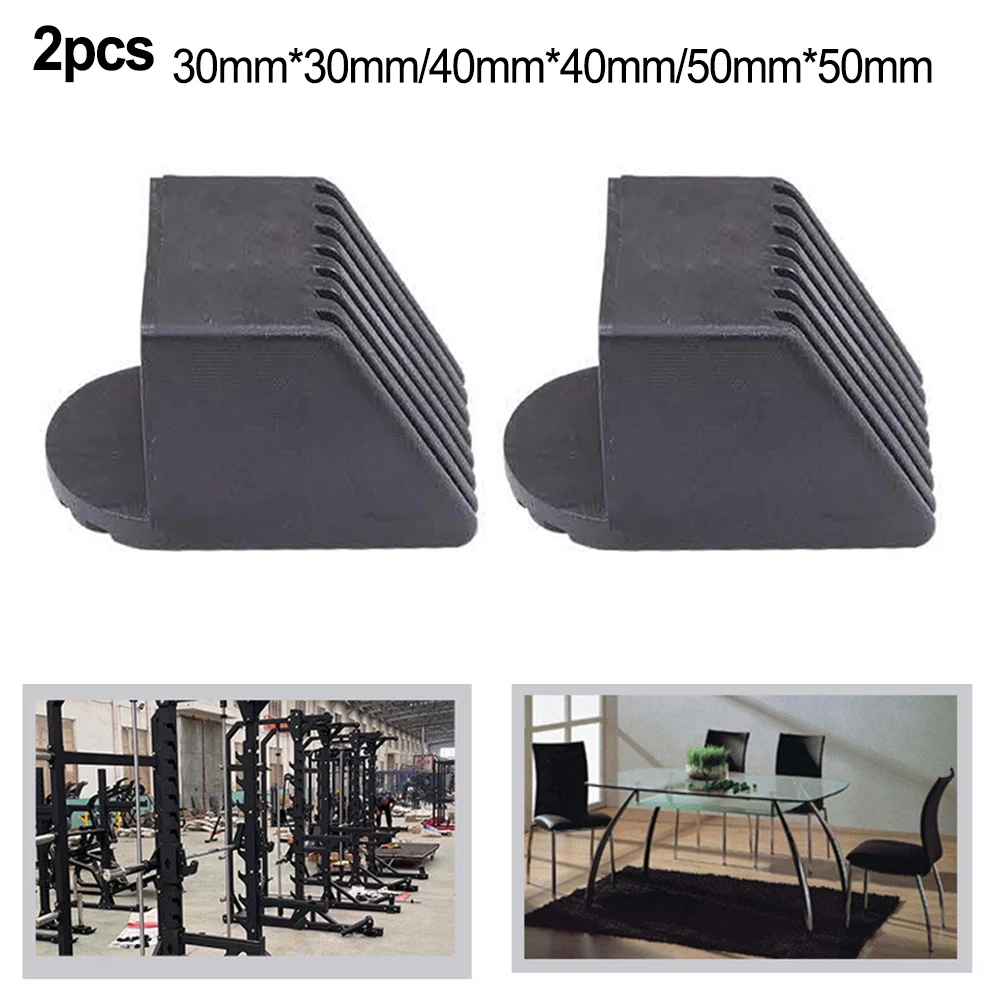 Tapa de extremo cuadrado para equipo de Fitness, protectores de cubierta de pie inferior de plástico, accesorios de manga de tubo cuadrado para gimnasio, 2 piezas, 30/40/50mm