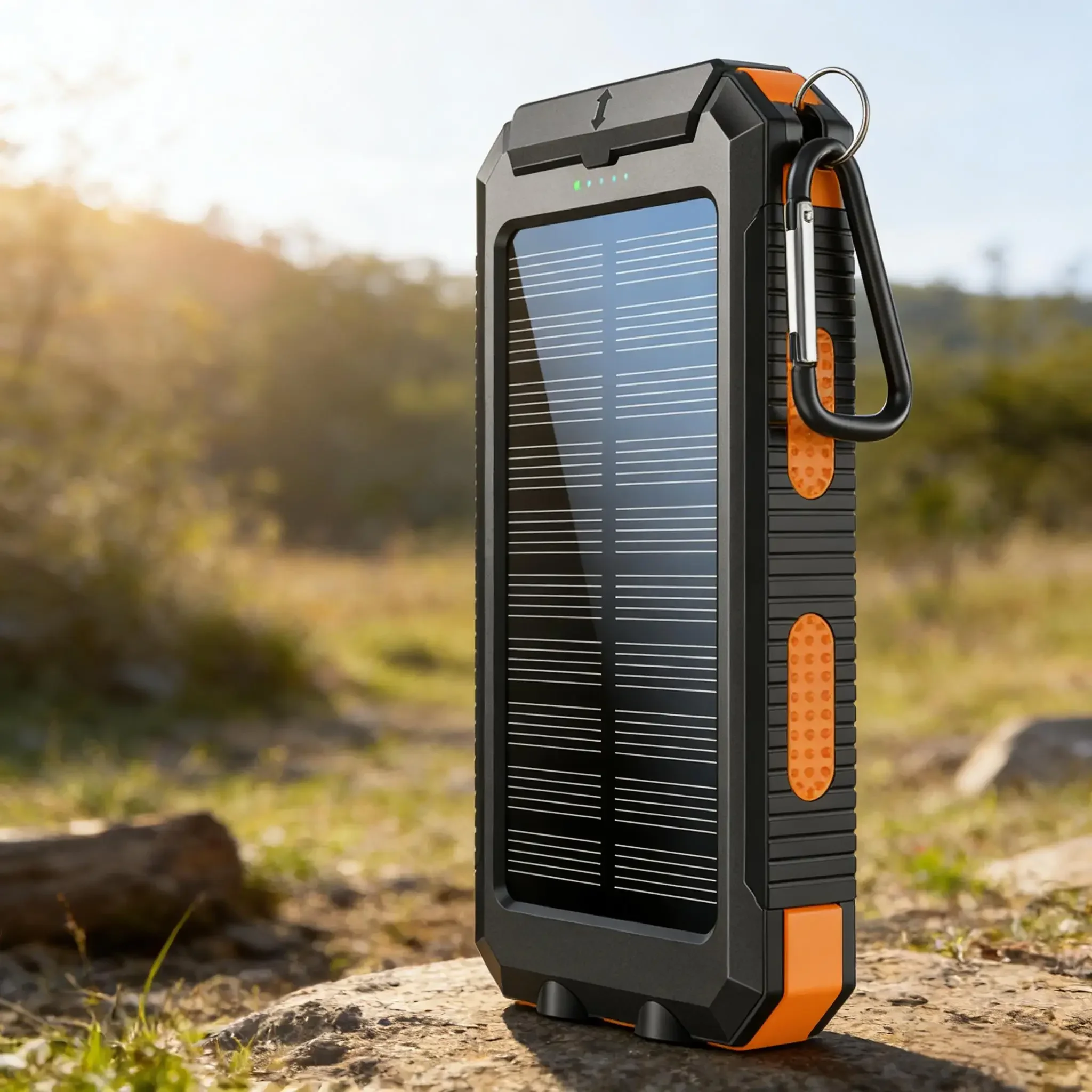 

Портативный аккумулятор на солнечной энергии 10000 мАч, компас, светодиодный фонарик, аварийное зарядное устройство для кемпинга на открытом воздухе